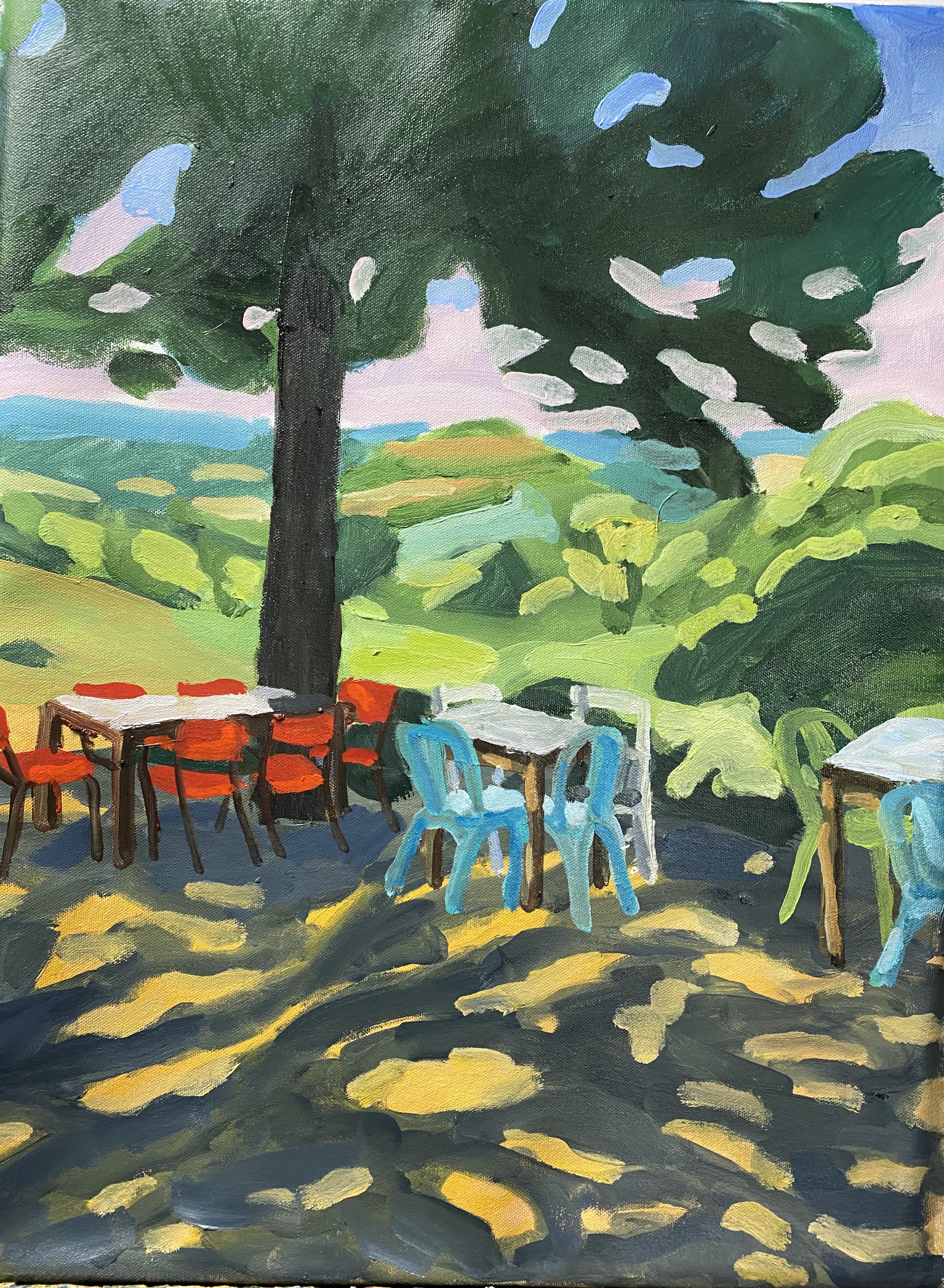 A picture of Tables Under Trees, Tuscany